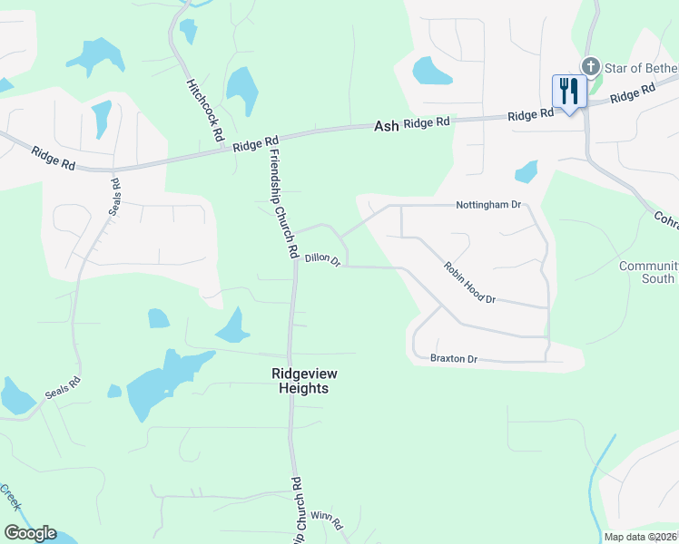 map of restaurants, bars, coffee shops, grocery stores, and more near 130 Dillon Drive in Douglasville