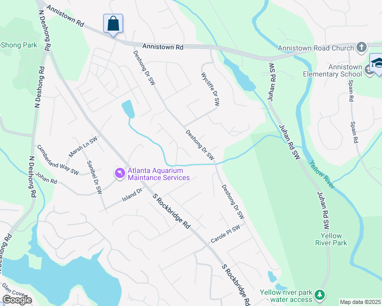 map of restaurants, bars, coffee shops, grocery stores, and more near 3120 Buckboard Trail in Stone Mountain