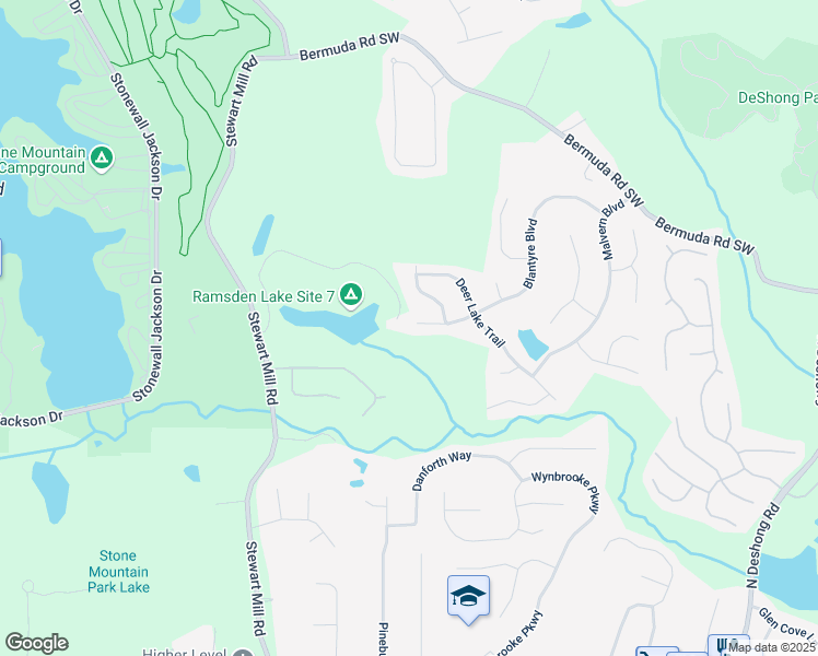 map of restaurants, bars, coffee shops, grocery stores, and more near 6643 Blantyre Boulevard in Stone Mountain