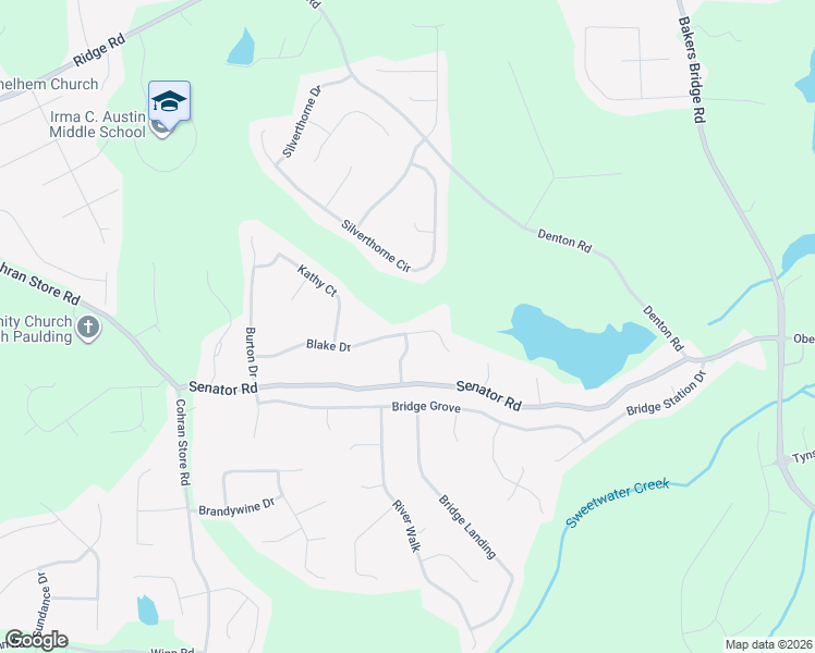 map of restaurants, bars, coffee shops, grocery stores, and more near 381 Blake Drive in Douglasville