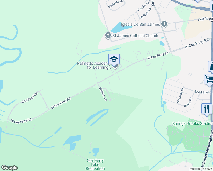 map of restaurants, bars, coffee shops, grocery stores, and more near 1005 Morning Dale Street in Conway