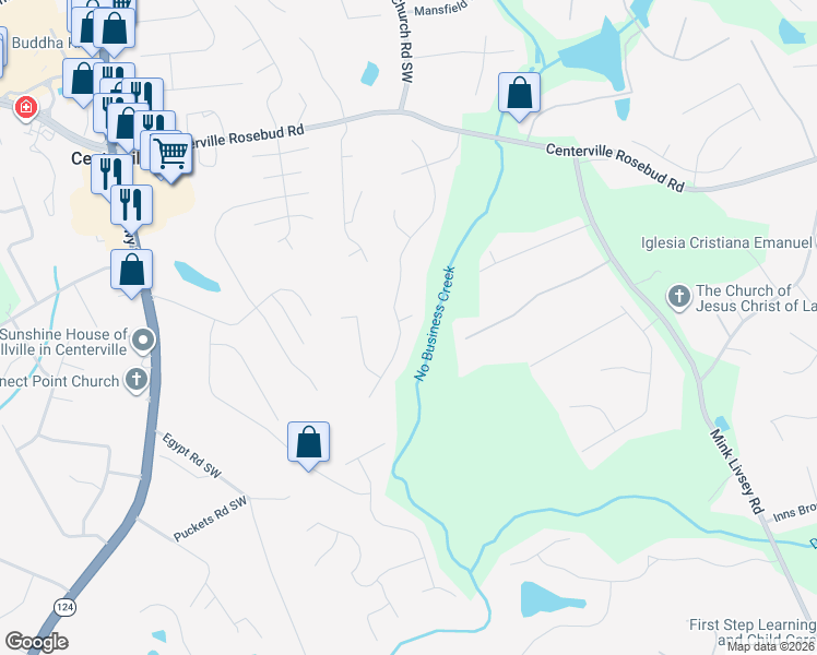 map of restaurants, bars, coffee shops, grocery stores, and more near 3578 Grahams Bay Lane in Snellville