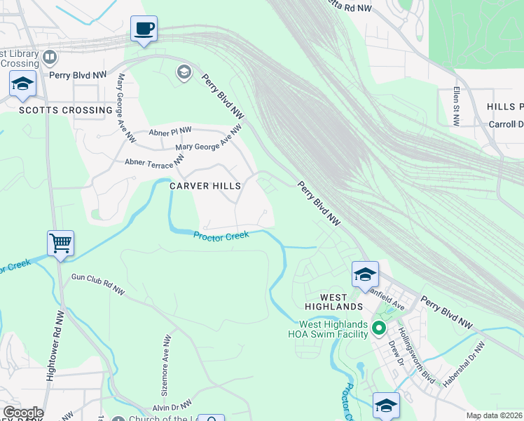 map of restaurants, bars, coffee shops, grocery stores, and more near 4108 D'Youville Trace in Atlanta