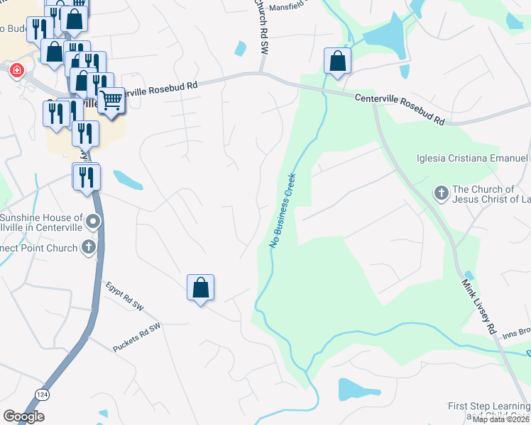 map of restaurants, bars, coffee shops, grocery stores, and more near 3578 Grahams Bay Ln in Snellville