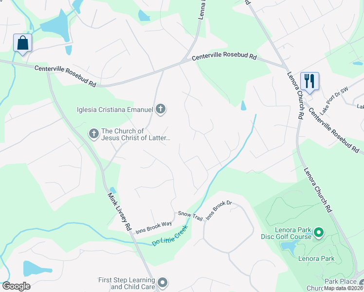 map of restaurants, bars, coffee shops, grocery stores, and more near 4110 Summer Wood Drive in Snellville
