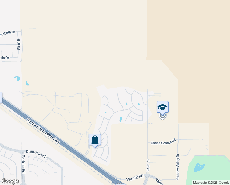 map of restaurants, bars, coffee shops, grocery stores, and more near 34505 Double Diamond Drive in Thousand Palms
