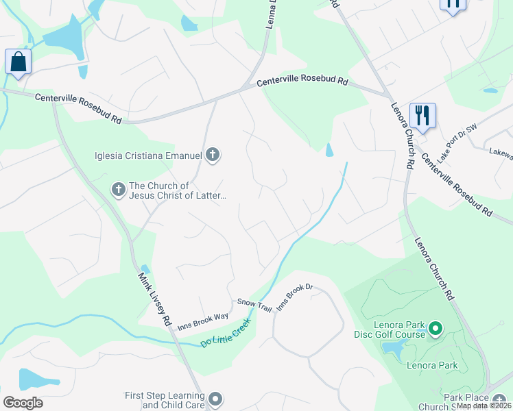 map of restaurants, bars, coffee shops, grocery stores, and more near 3300 Fall Circle in Snellville