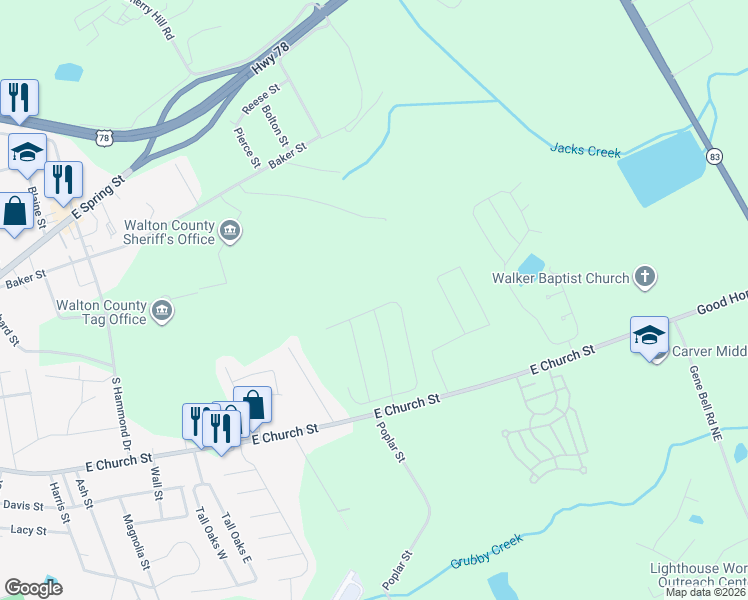 map of restaurants, bars, coffee shops, grocery stores, and more near in Monroe