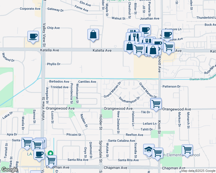 map of restaurants, bars, coffee shops, grocery stores, and more near 11316 La Have Way in Cypress