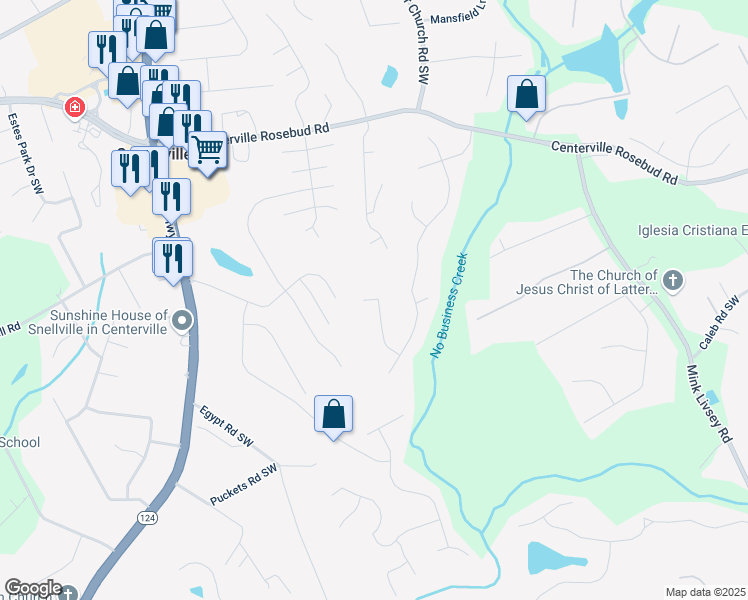 map of restaurants, bars, coffee shops, grocery stores, and more near 4371 Portsbrook Avenue in Snellville