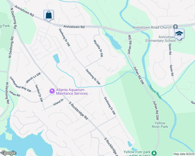 map of restaurants, bars, coffee shops, grocery stores, and more near 5057 Vonn Place in Stone Mountain