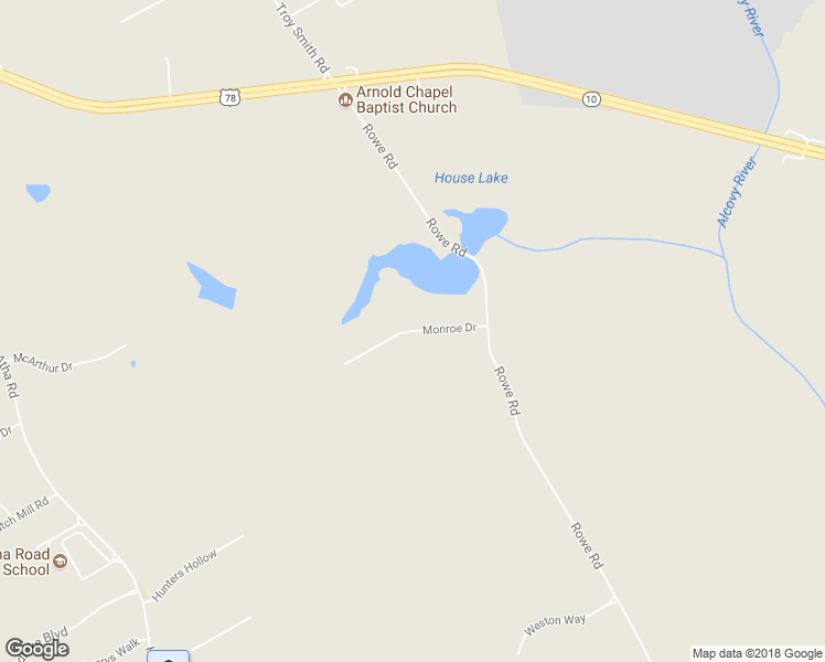 map of restaurants, bars, coffee shops, grocery stores, and more near 3525 Monroe Drive in Monroe