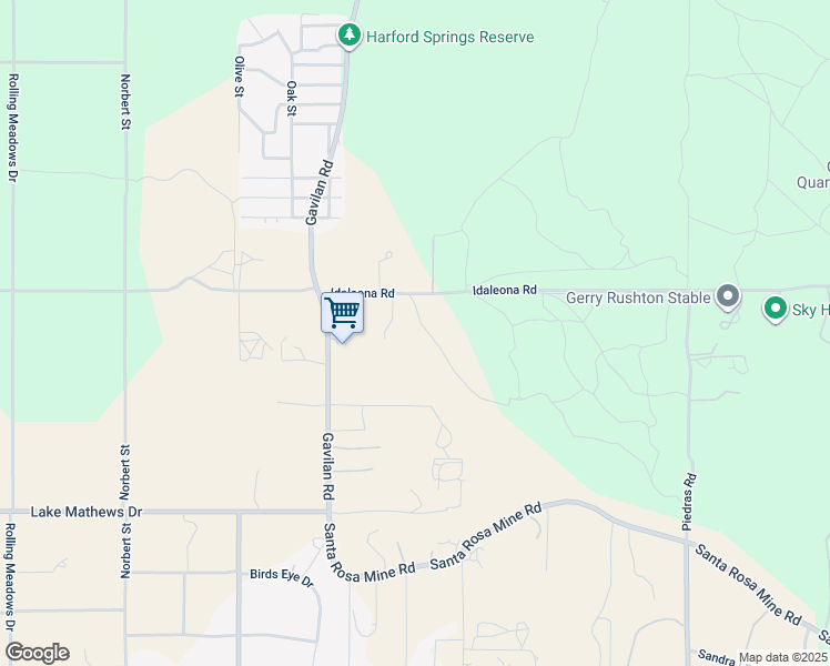 map of restaurants, bars, coffee shops, grocery stores, and more near 17477 Circling Hawk Drive in Perris