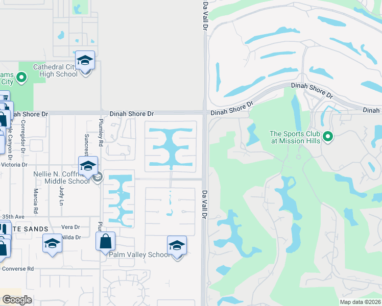 map of restaurants, bars, coffee shops, grocery stores, and more near 4 Via Santa Ramona in Rancho Mirage