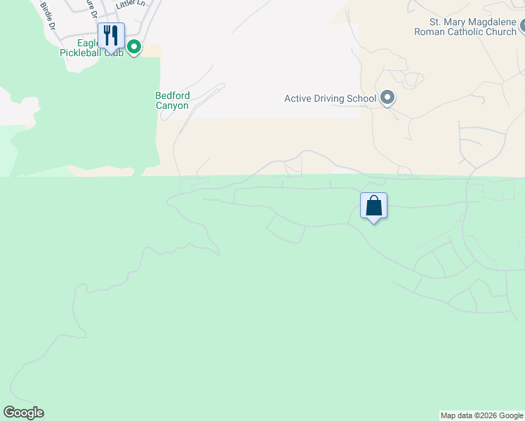 map of restaurants, bars, coffee shops, grocery stores, and more near 7613 Lady Banks Loop in Corona