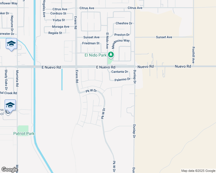 map of restaurants, bars, coffee shops, grocery stores, and more near 1414 Chavez Circle in Perris