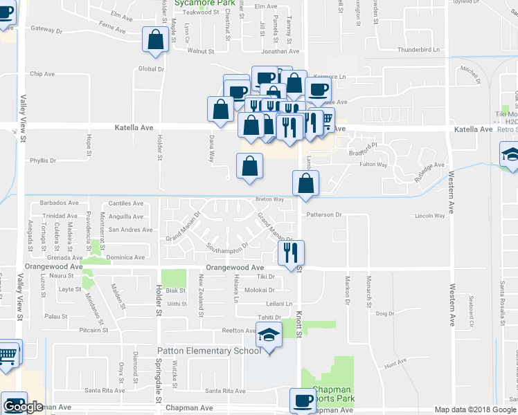 map of restaurants, bars, coffee shops, grocery stores, and more near 6837 Amelia Way in Cypress
