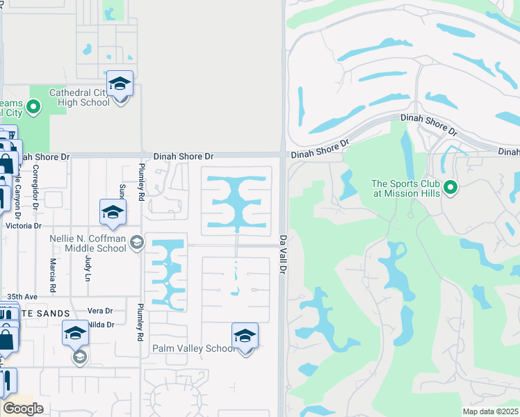 map of restaurants, bars, coffee shops, grocery stores, and more near 6 Via Santa Ramona in Rancho Mirage