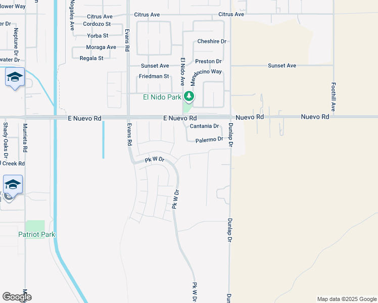 map of restaurants, bars, coffee shops, grocery stores, and more near 1414 Chavez Circle in Perris