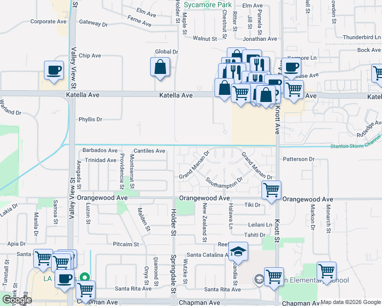 map of restaurants, bars, coffee shops, grocery stores, and more near 11251 Morgen Way in Cypress