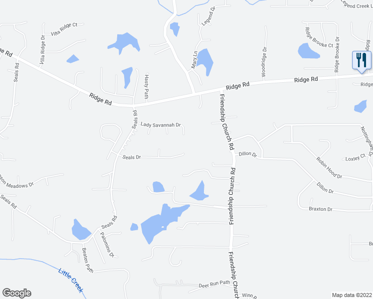 map of restaurants, bars, coffee shops, grocery stores, and more near 343 Seals Drive in Dallas
