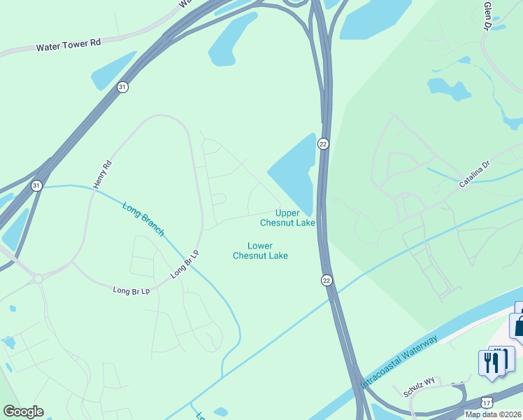 map of restaurants, bars, coffee shops, grocery stores, and more near in Longs