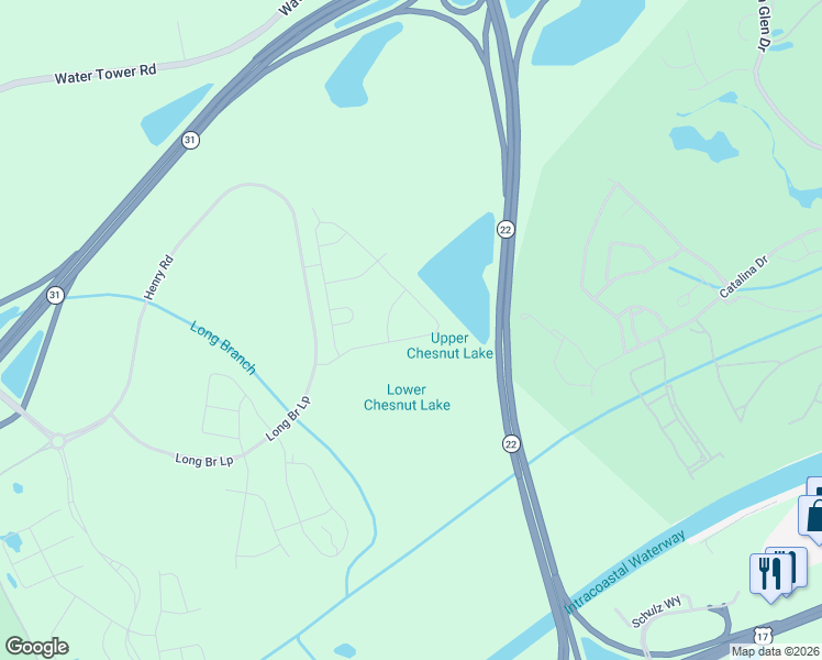 map of restaurants, bars, coffee shops, grocery stores, and more near in Longs