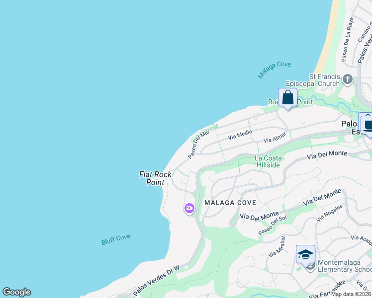 map of restaurants, bars, coffee shops, grocery stores, and more near 603 Paseo Del Mar in Palos Verdes Estates