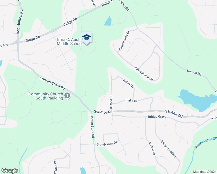 map of restaurants, bars, coffee shops, grocery stores, and more near 225 Burton Drive in Douglasville