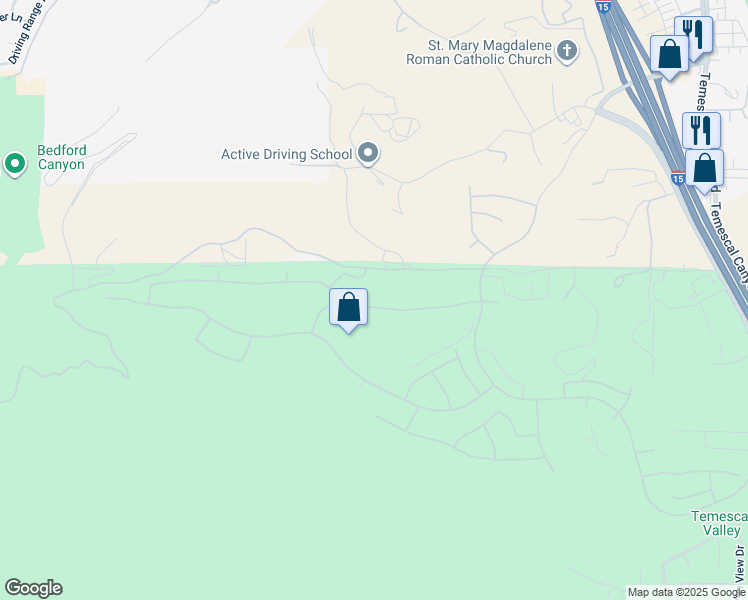 map of restaurants, bars, coffee shops, grocery stores, and more near 8072 Soft Winds Drive in Corona