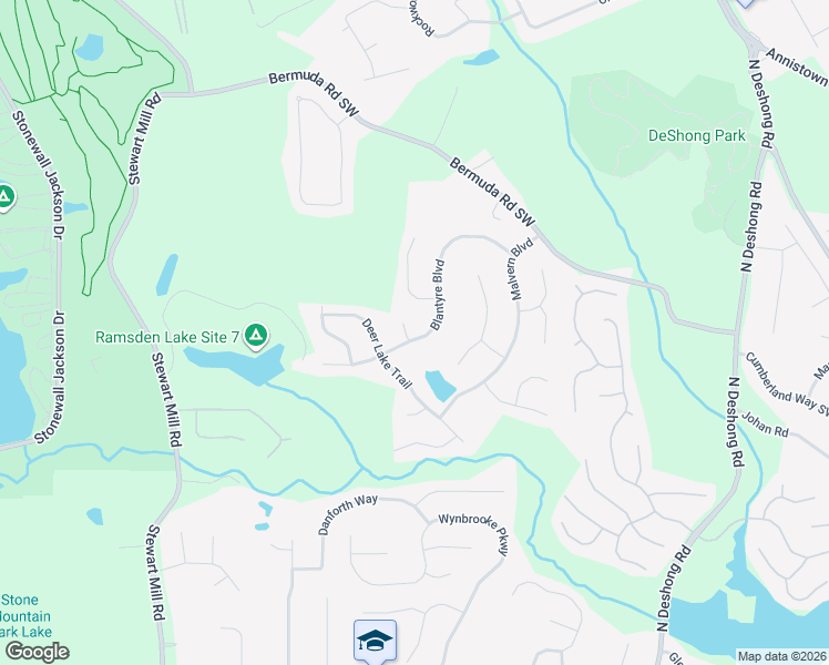 map of restaurants, bars, coffee shops, grocery stores, and more near 760 Brooks Circle in Stone Mountain