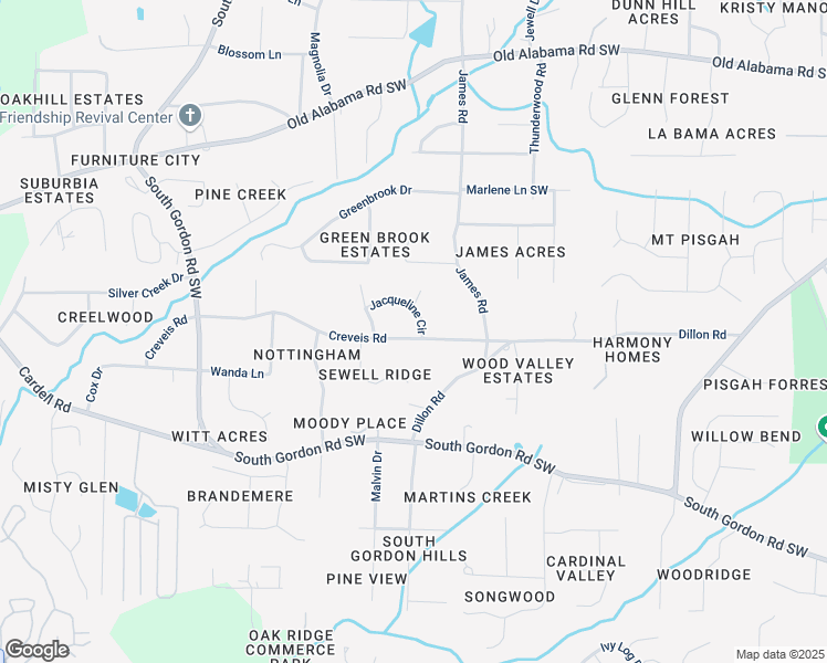 map of restaurants, bars, coffee shops, grocery stores, and more near 1519 Jacqueline Circle in Austell