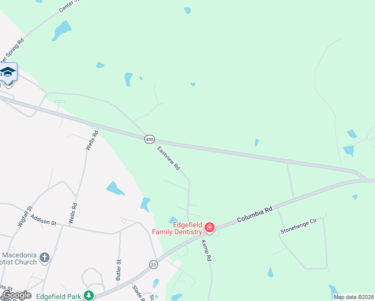 map of restaurants, bars, coffee shops, grocery stores, and more near 163 Crest Road in Edgefield