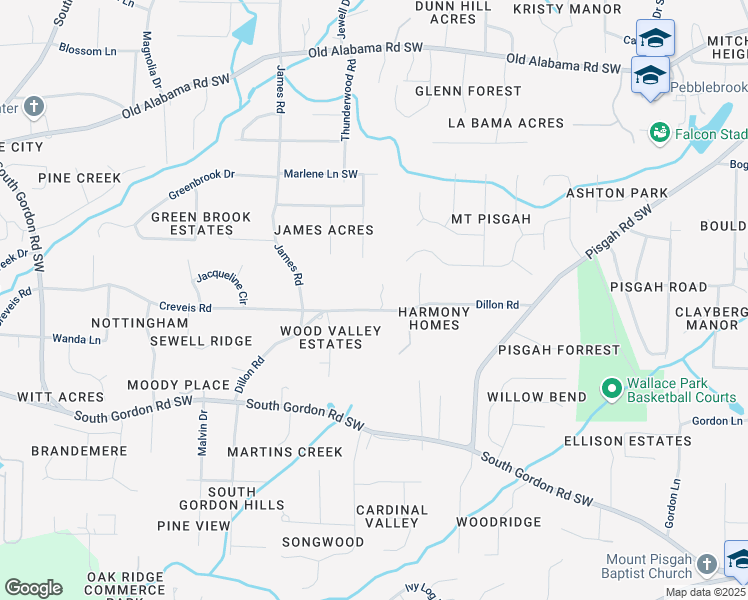 map of restaurants, bars, coffee shops, grocery stores, and more near 1310 Dillon Road in Austell