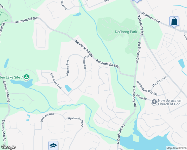 map of restaurants, bars, coffee shops, grocery stores, and more near 764 Amroth Court in Stone Mountain