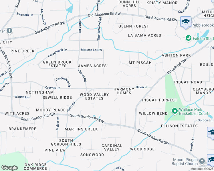 map of restaurants, bars, coffee shops, grocery stores, and more near 1310 Dillon Road in Austell