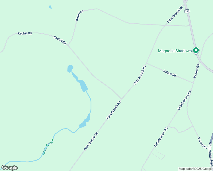 map of restaurants, bars, coffee shops, grocery stores, and more near 136 Rachel Road in Ridge Spring