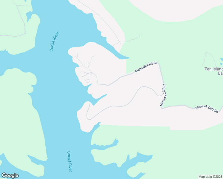 map of restaurants, bars, coffee shops, grocery stores, and more near 2410 Nan Ye'Hi Drive in Ohatchee