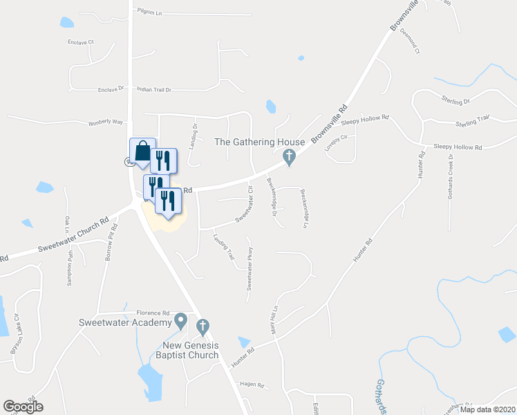 map of restaurants, bars, coffee shops, grocery stores, and more near 214 Sweetwater Circle in Powder Springs