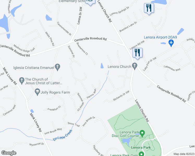 map of restaurants, bars, coffee shops, grocery stores, and more near 4116 Wendell Way in Snellville