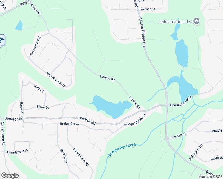 map of restaurants, bars, coffee shops, grocery stores, and more near 1050 Denton Road in Douglasville