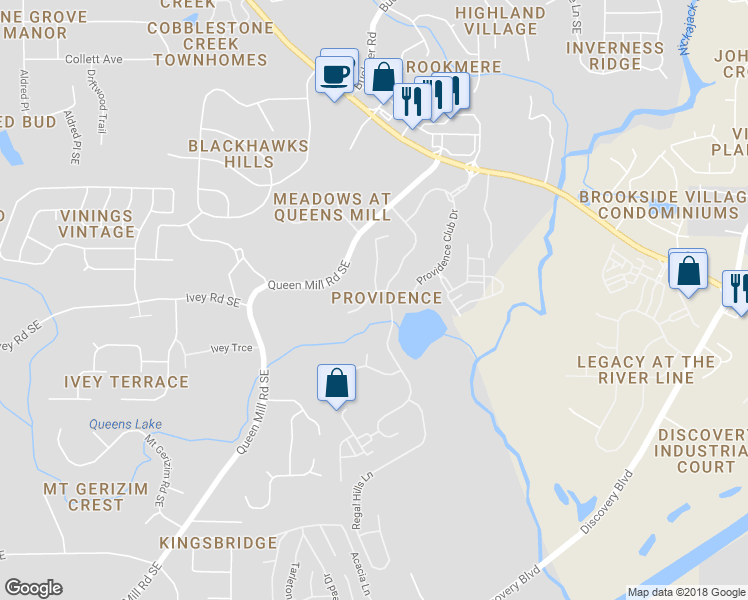 map of restaurants, bars, coffee shops, grocery stores, and more near 914 Monarch Valley Walk in Mableton