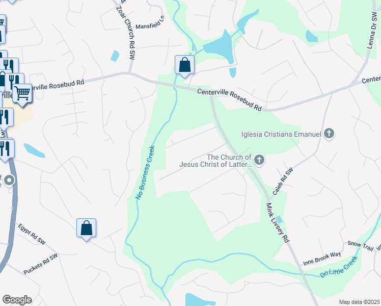 map of restaurants, bars, coffee shops, grocery stores, and more near 3565 Graycliff Road in Snellville