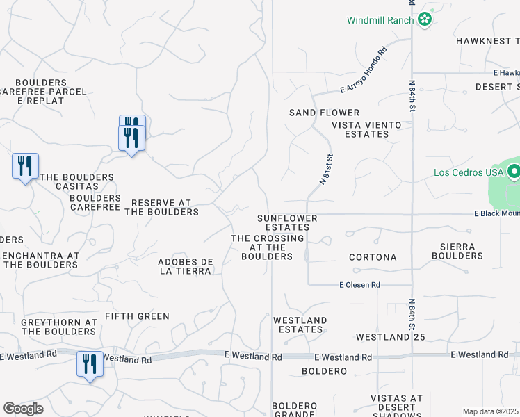 map of restaurants, bars, coffee shops, grocery stores, and more near 34568 North 79th Way in Scottsdale