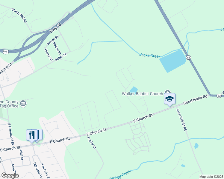map of restaurants, bars, coffee shops, grocery stores, and more near 501 Forest Street in Monroe