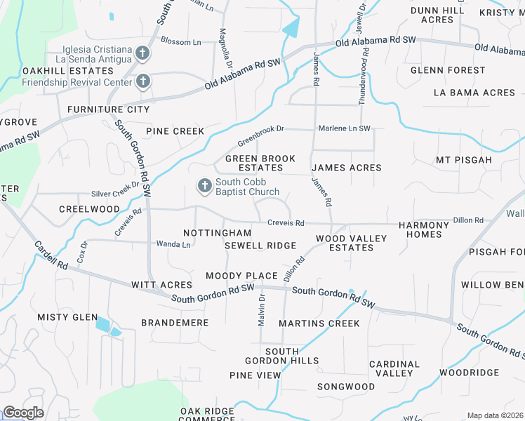 map of restaurants, bars, coffee shops, grocery stores, and more near 6357 Fitzgerald Lane in Austell