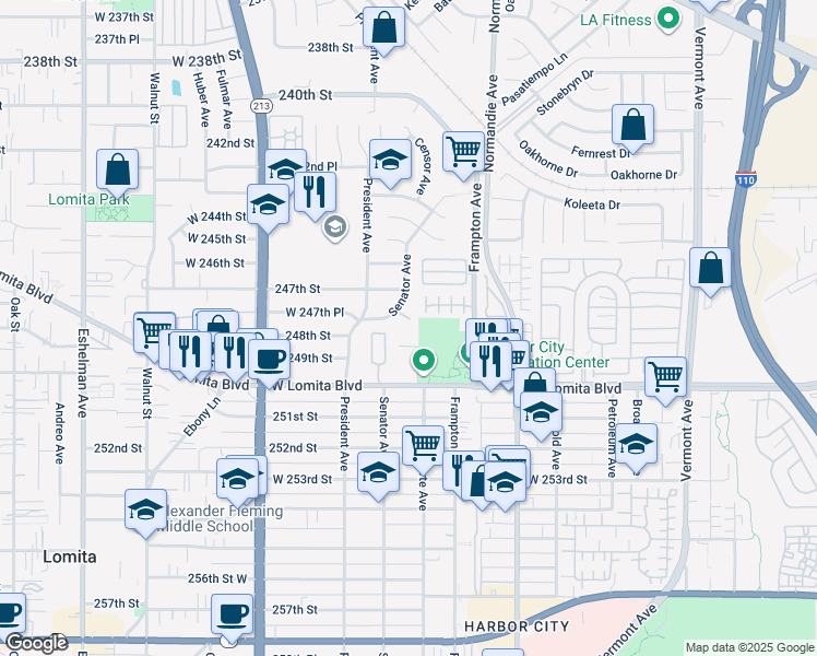 map of restaurants, bars, coffee shops, grocery stores, and more near 1358 Lobby Circle in Los Angeles