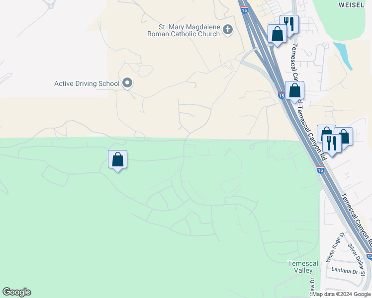 map of restaurants, bars, coffee shops, grocery stores, and more near 8341 Kiley Ct in Corona