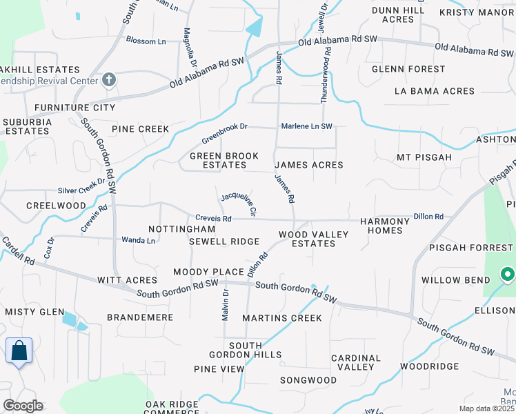 map of restaurants, bars, coffee shops, grocery stores, and more near 1519 Jacqueline Circle in Austell