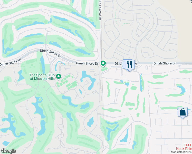 map of restaurants, bars, coffee shops, grocery stores, and more near 445 Sunningdale Drive in Rancho Mirage